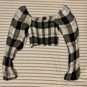 Plaid smoke crop top